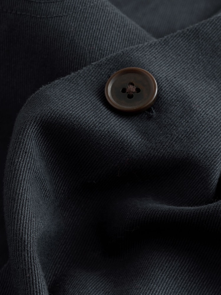 Navy Blue Chore Twill Shacket Overshirt - Image 2 of 3