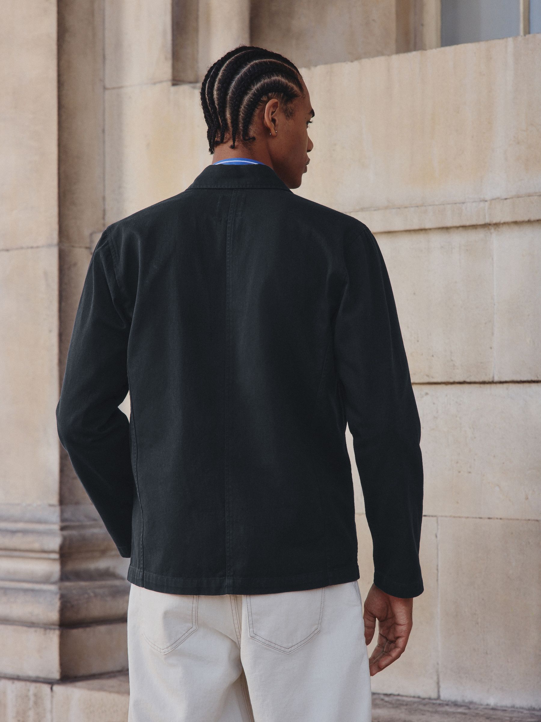 Buy Navy Blue Chore Twill Shacket Overshirt from Next USA