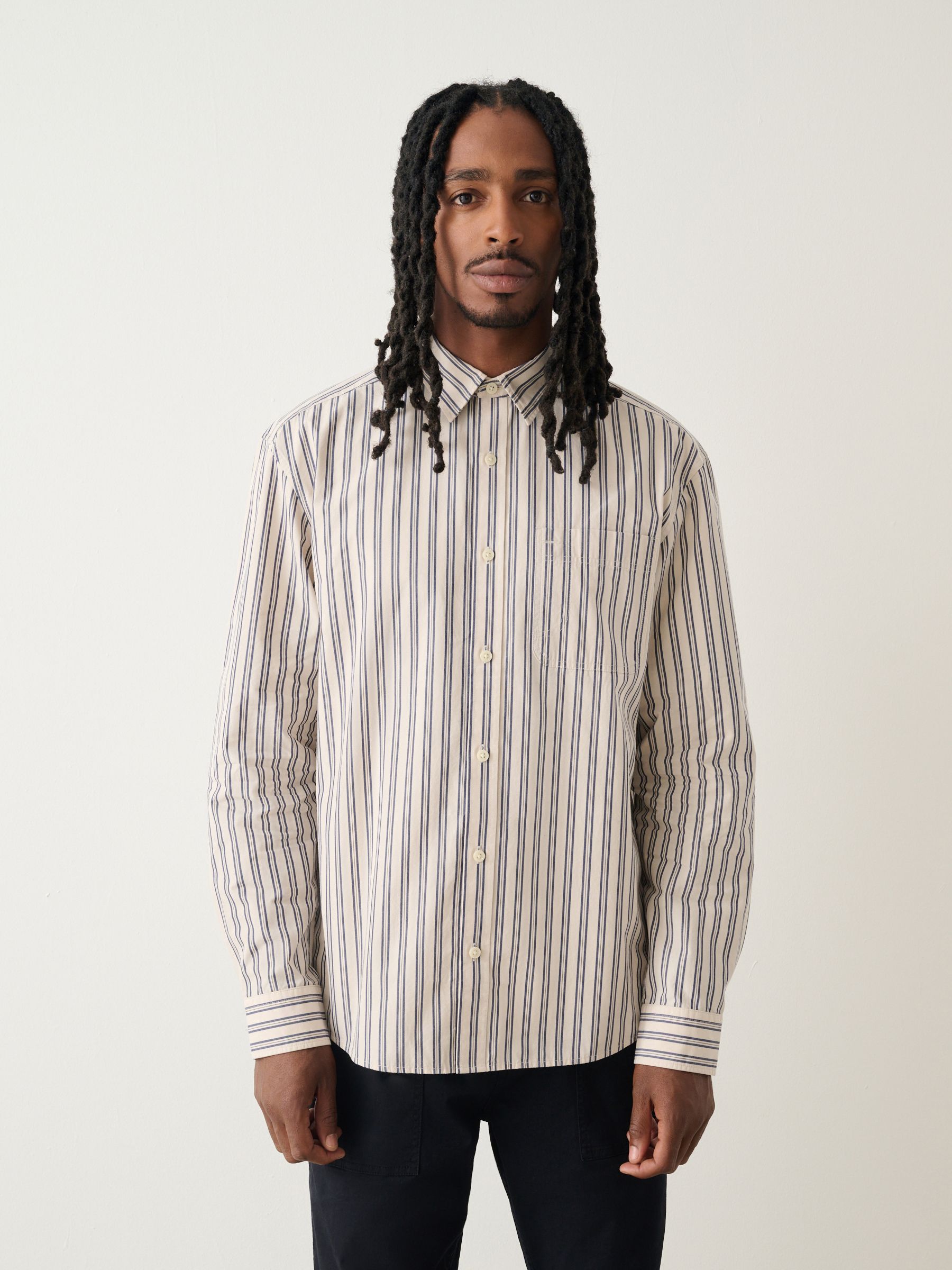 Buy Ecru Cream Poplin Stripe Long Sleeve Shirt from Next USA