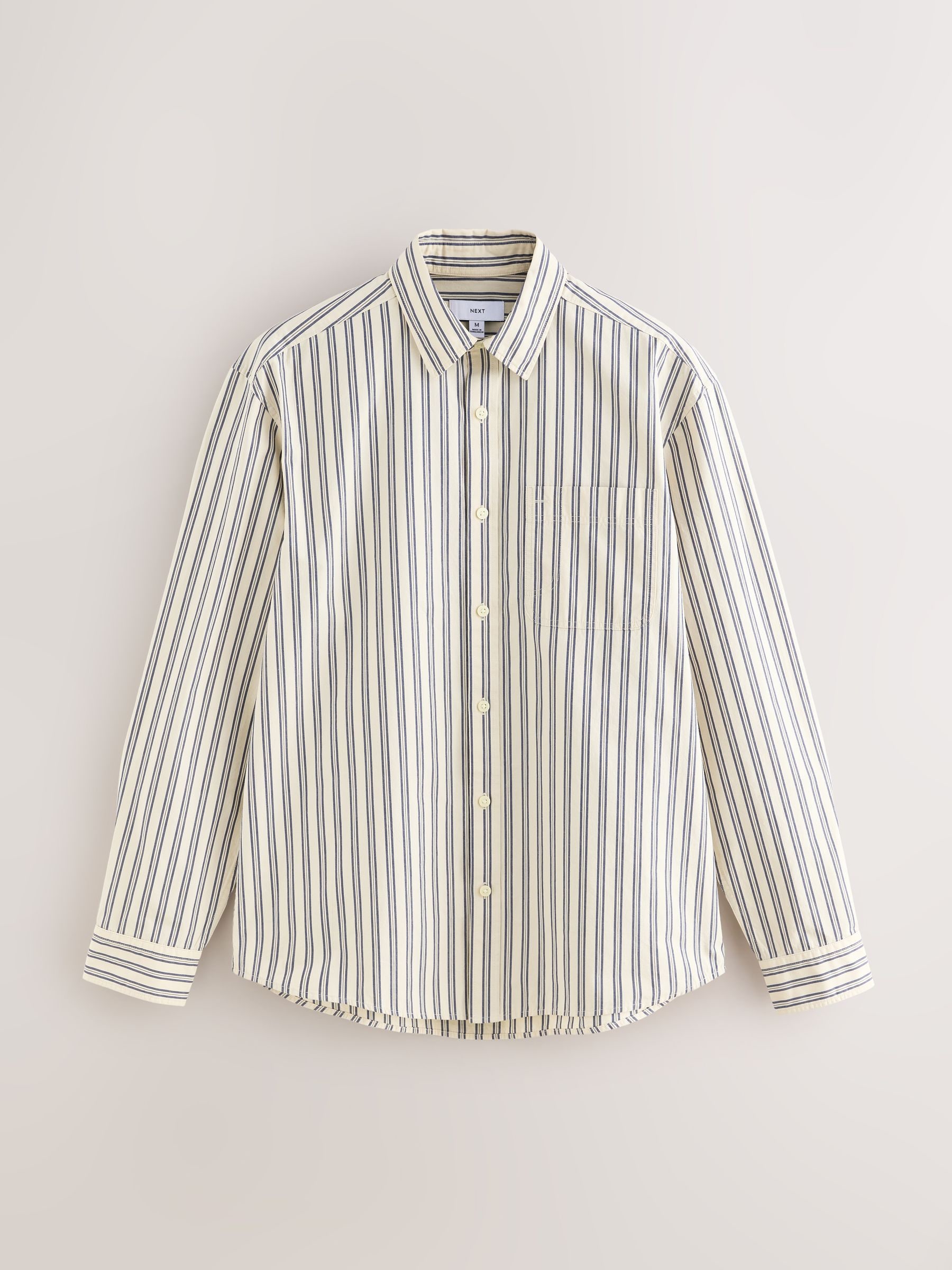 Buy Ecru Cream Poplin Stripe Long Sleeve Shirt from Next USA