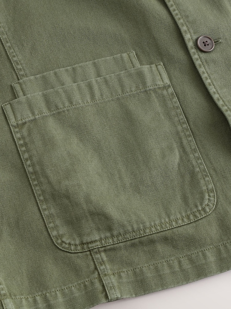 Green Chore Twill Shacket Overshirt - Image 4 of 4
