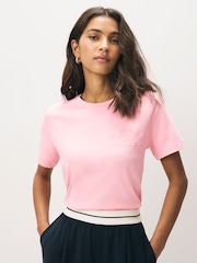 GANT Pink Regular Fit 100% Cotton Shield T-Shirt - Image 1 of 2