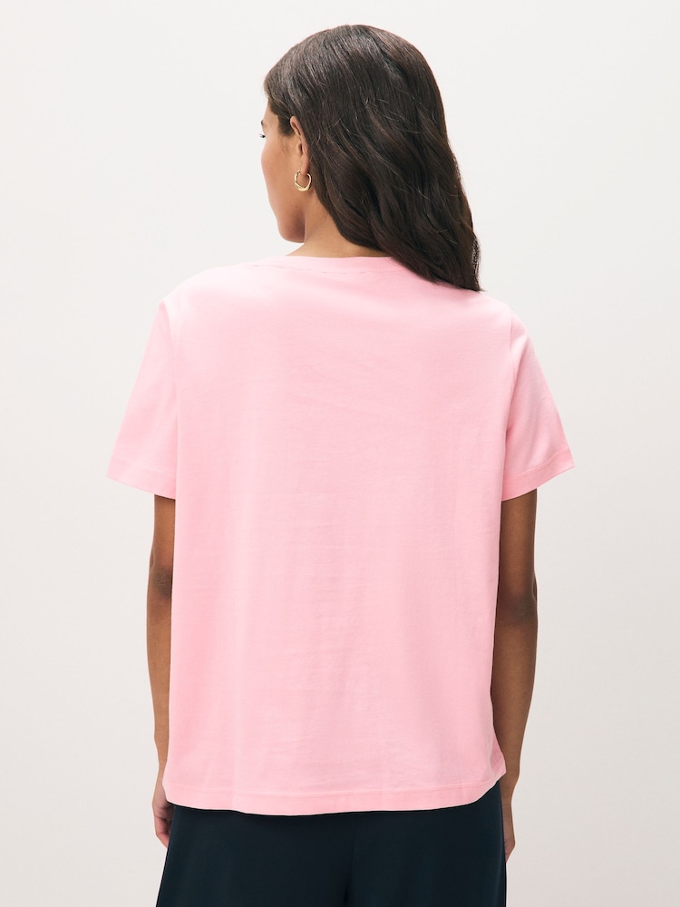 GANT Pink Regular Fit 100% Cotton Shield T-Shirt - Image 2 of 2