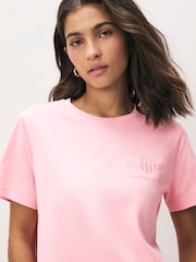 GANT Pink Shield Graphic Logo T-Shirt - Image 3 of 5