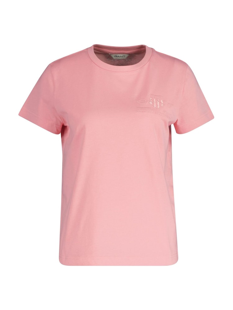 GANT Pink Shield Graphic Logo T-Shirt - Image 4 of 5