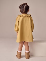 Ochre Yellow Bunny Cord Long Sleeve Dress (3mths-8yrs) - Image 2 of 4