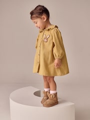 Ochre Yellow Bunny Cord Long Sleeve Dress (3mths-8yrs) - Image 3 of 4