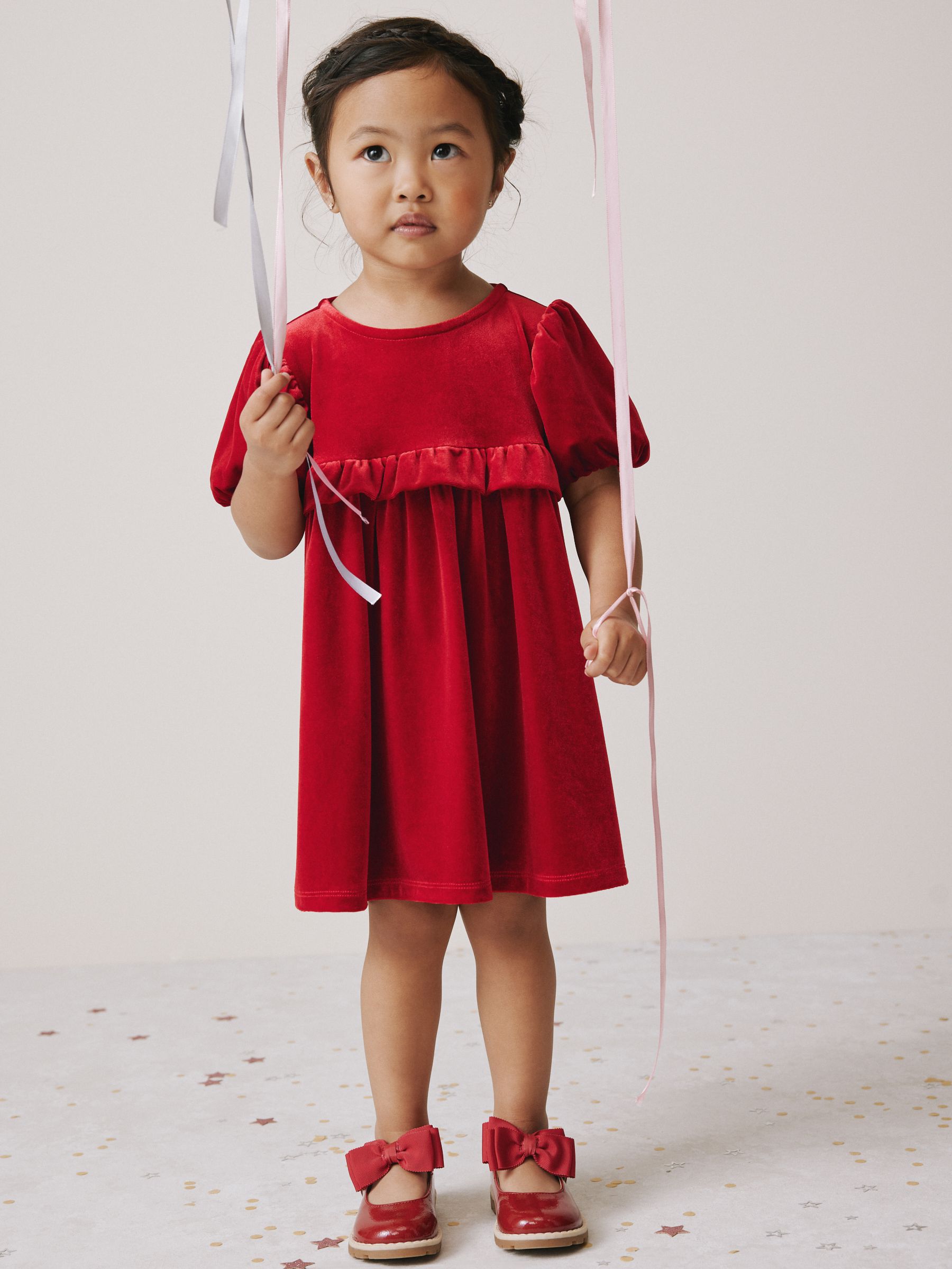 Buy Red Velvet Frill Party Dress (3mths-8yrs) from Next USA