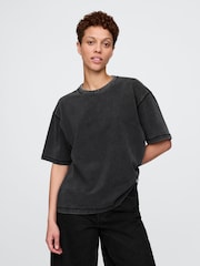 Grau - Gap – Gewaschenes UltraSoft schweres, kastenförmiges T-Shirt - Bild 5 von 5