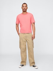 Pink - Gap – Gewaschenes UltraSoft schweres, kastenförmiges T-Shirt - Bild 3 von 4