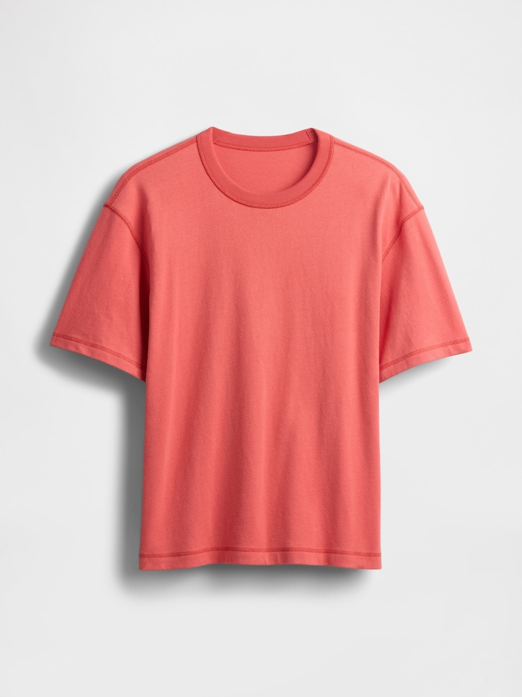 Pink - Gap – Gewaschenes UltraSoft schweres, kastenförmiges T-Shirt - Bild 4 von 4