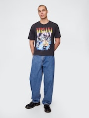 Gap Black Nirvana Heavyweight Cropped Graphic T-Shirt - Image 3 of 5
