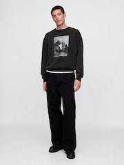 Gap Black Kermit The Muppets Oversized Crew Neck Sweatshirt - Image 3 of 5