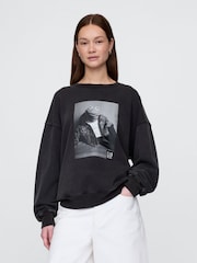 Gap Black Kermit The Muppets Oversized Crew Neck Sweatshirt - Image 4 of 5