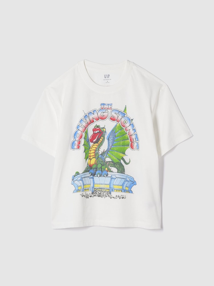 Gap White The Rolling Stones Short Sleeve Graphic Band T-Shirt - Image 1 of 3 Gap White The Rolling Stones Short Sleeve Graphic Band T-Shirt - Image 1 of 3