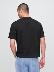 Schwarz - Gap – Gewaschenes UltraSoft schweres, kastenförmiges T-Shirt - Bild 2 von 5
