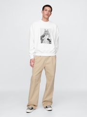 Gap White Miss Piggy The Muppets Oversized Crew Neck Sweatshirt - Image 3 of 4
