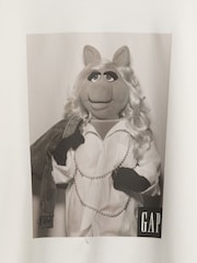 Gap White Miss Piggy The Muppets Oversized Crew Neck Sweatshirt - Image 4 of 4