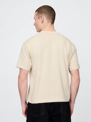 Beige - Gap – Gewaschenes UltraSoft schweres, kastenförmiges T-Shirt - Bild 2 von 4