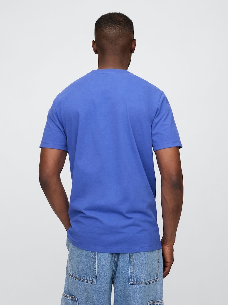 Blauw - Korte mouw - Gap Everyday 100% katoenen T-shirt met ronde hals - Image 2 of 5