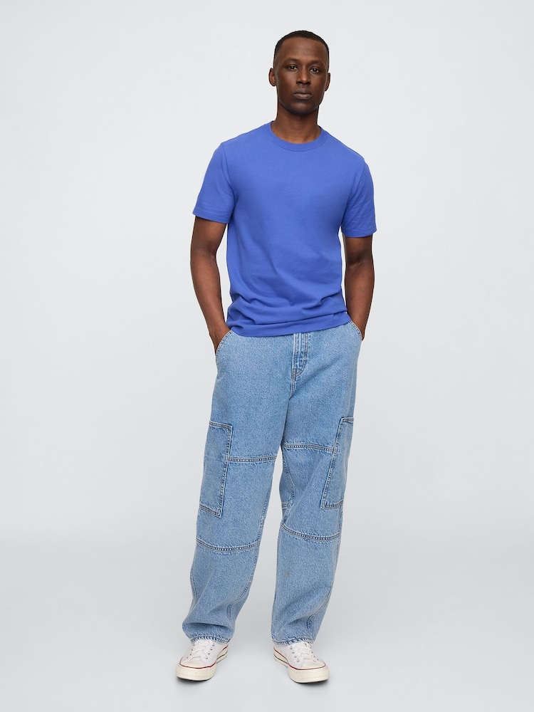 Blauw - Korte mouw - Gap Everyday 100% katoenen T-shirt met ronde hals - Image 3 of 5