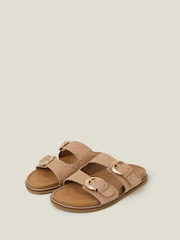 Accessorize Natural Leather Stud Buckle Sandals - Image 2 of 3