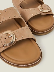 Accessorize Natural Leather Stud Buckle Sandals - Image 3 of 3