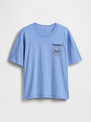 Gap Blue Ramones Heavyweight Cropped Graphic T-Shirt - Image 1 of 5