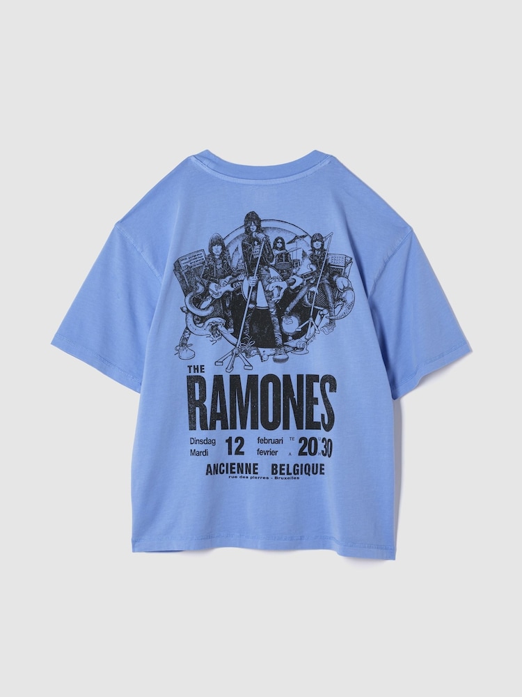 Gap Blue Ramones Heavyweight Cropped Graphic T-Shirt - Image 2 of 5