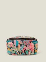 Accessorize Black Tropical Print Wash Bag - Image 1 of 2