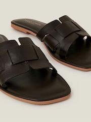 Accessorize Brown Leather Cut-Out Sliders - Image 3 of 3