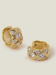 Accessorize 14ct plated sparkle checkerboard obroči - Slika 1 iz 1