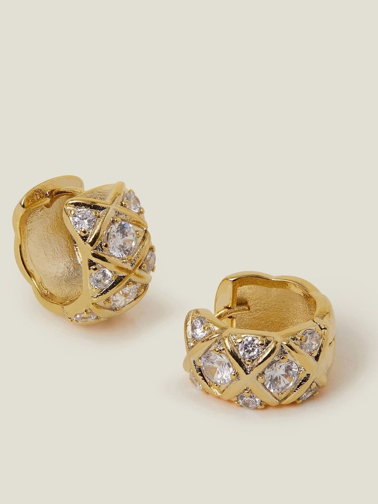 Accessorize 14ct plated sparkle checkerboard obroči - Slika 1 iz 1