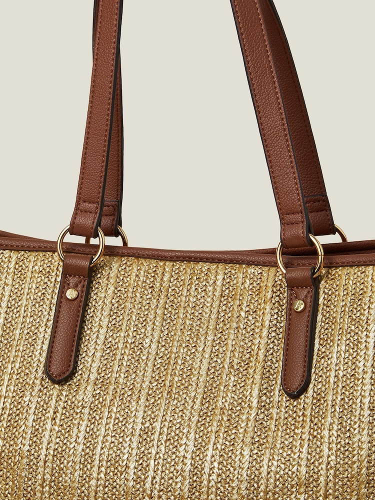 Accessorize velika nakupovalna torba V kovinskih barvah Raffia - Slika 2 iz 2