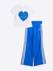 River Island Blue Girls Track Smiley Heart T-Shirt Set - Image 1 of 5