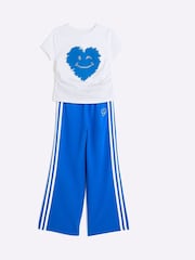 River Island Blue Girls Track Smiley Heart T-Shirt Set - Image 2 of 5