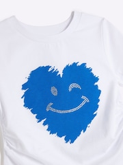 River Island Blue Girls Track Smiley Heart T-Shirt Set - Image 5 of 5