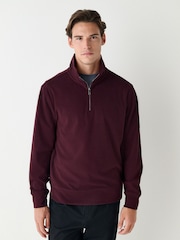 Burgandy Red Soft Touch Quarter Zip Neck Fleece - Image 1 of 7
