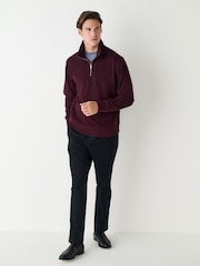 Burgandy Red Soft Touch Quarter Zip Neck Fleece - Image 2 of 7