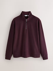 Burgandy Red Soft Touch Quarter Zip Neck Fleece - Image 5 of 7