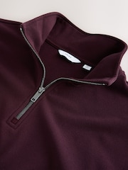 Burgandy Red Soft Touch Quarter Zip Neck Fleece - Image 7 of 7