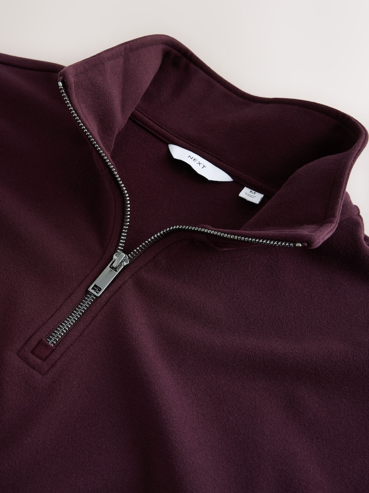Burgandy Red Soft Touch Quarter Zip Neck Fleece - Image 7 of 7