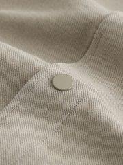Khaki Green Embroidered Graphic Print Shacket - Image 8 of 8