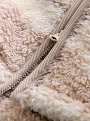 Neutro/rosa - Cosy Teddy Borg Zip Through Dressing Gown - Imagen 12 de 12