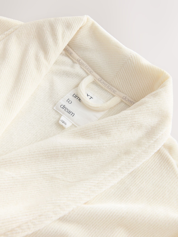 Cream Long Corded Robe - Image 2 of 3