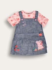 Brand Threads Pink Peppa Pig Pinafore 100% Cotton Dress - Image 1 of 3