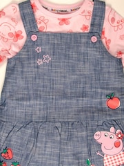 Brand Threads Pink Peppa Pig Pinafore 100% Cotton Dress - Image 6 of 6
