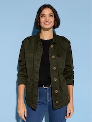 Baukjen Green Mattie Cotton Cargo Jacket - Image 1 of 5