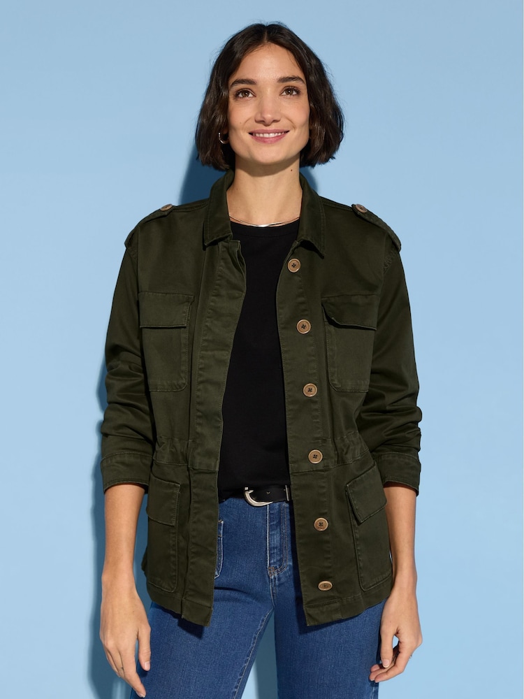 Baukjen Green Mattie Cotton Cargo Jacket - Image 1 of 5