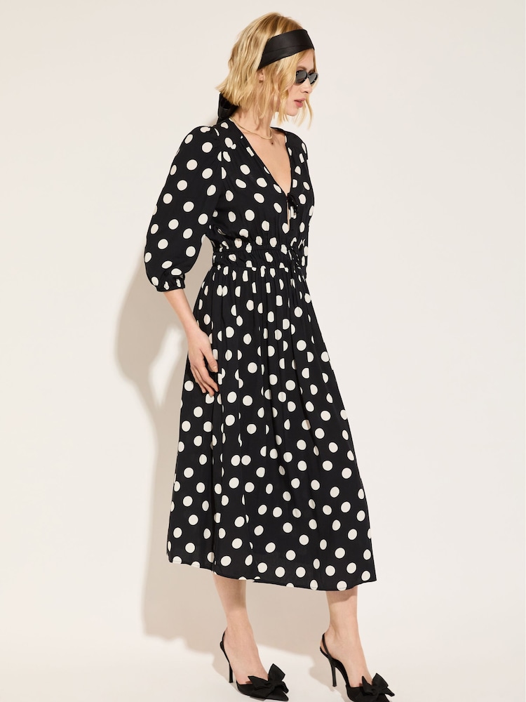 Baukjen Olesia Printed Midi Black Dress - Image 1 of 4